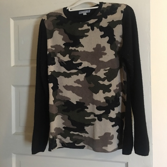 Hayden Contrast Camo Cashmere Sweater – Size Medium - Picture 2 of 4